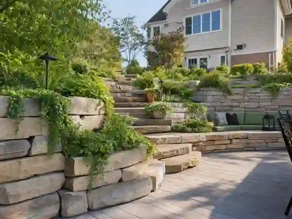 Stone Patio & Retaining Wall - Southern Landscape Management